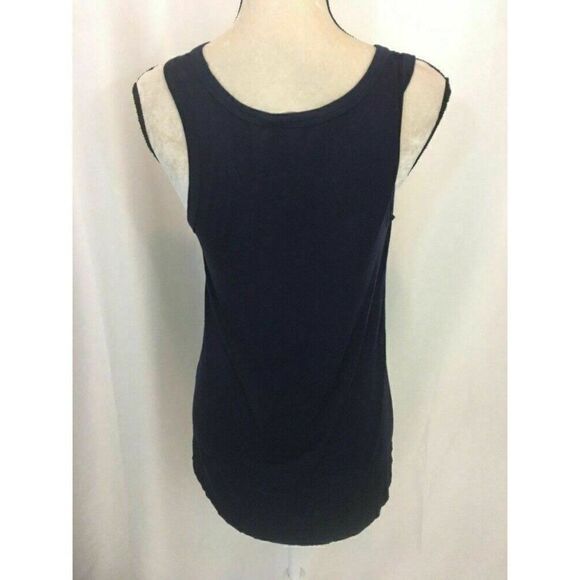 Veronica M Womens Solid Navy Blue Scoop Neck Rayon Spandex Tank Top Size Xs - Picture 4 of 6